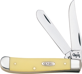 Case Cutlery 80029 Mini Trapper 2-Blade 3.5" Yellow Stainless Steel