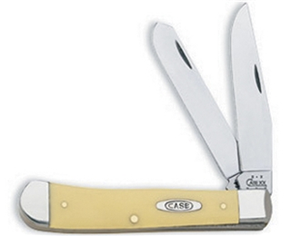 Case Cutlery 80161 Trapper Knife 2 Blade 4 1/8" Yellow Handle