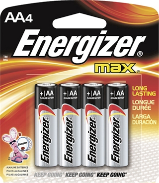 Energizer Max AA Batteries 4pk - E91BP-4