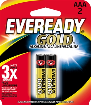 Energizer Eveready Alkaline Battery AAA 2pk A92BP-2