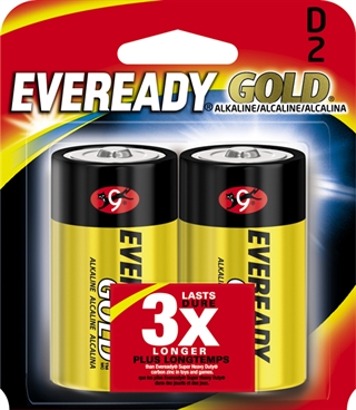 Eveready Alkaline Battery D 2PK