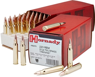 Hornady 80275 Custom Target 223 Rem 55 gr FMJBT 50 Per Box/ 10 Cs