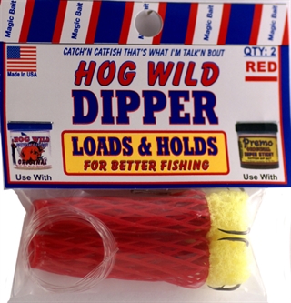 Magic Catfish Bait Hogwild Dipper Worm Red BDW23 - Magic Products