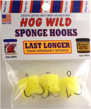 Magic Catfish Bait Hogwild Sponge Hooks #4 3pk