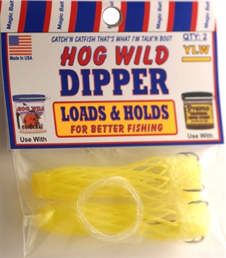 Magic Catfish Bait Hogwild Dipper Worm - Yellow BDW55