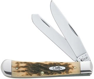 Case Cutlery Trapper 2BLD 4 1/8" Amber Bone Knife