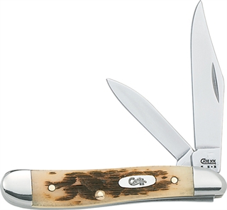 Case Cutlery Peanut 2BL 2 7/8" Amber Bone Knife
