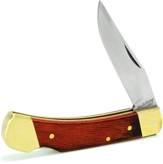 Uncle Henry LB5CP Smokey II Folding Clip Point Stainless Steel Blade 3.70" Wood Handle Sheath Included