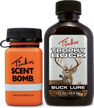 Tinks W6198 Trophy Buck Lure Urine, 2 oz Volume, Includes Scent Bomb, Territorial Challenge Inducer