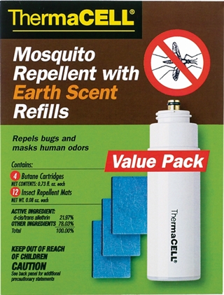 Thermacell E4 Repellent Refill 15ft Earth Scent 48hr 4 Cartridges/12 Mats