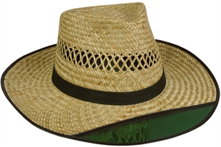 OC Beach Bum Straw Hat with Green Visor LD-902EX