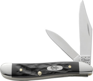 Case Cutlery 18225 Peanut 2-Blade 2.875" Rough Black Knife