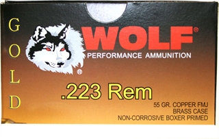 Wolf G22355FMJ Gold .223 55GR FMJ Ammo, 20 Rounds