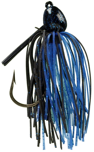 Strike King Bitsy Bug Mini Jig, 1/8 Black/Blue, Model BBJ18-2