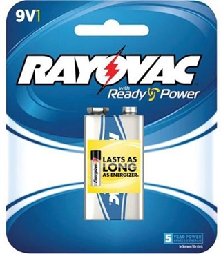 Rayovac / Spectrum Ray-o-vac Alkaline Battery 9 Volt 1 Pack