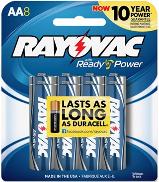 Energizer Batteries Ray-O-Vac Alkaline Battery AA 8pk 815-8CF