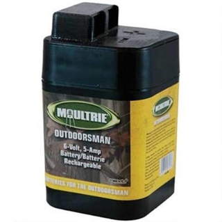 Moultrie Feeders 6V 5Amp Rechargeable Safety Battery, Black, Sealed Lead-Acid, Outdoor Use, Model MFHP12406