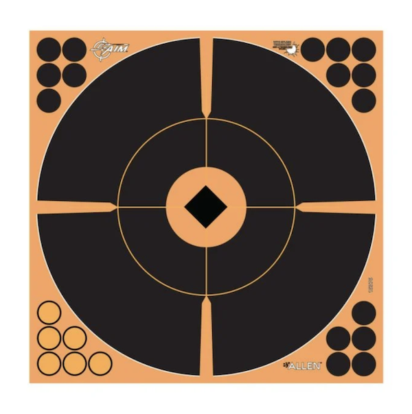 Allen EZ-Aim Splash Reactive 12x12 Bullseye Adhesive Targets (Crosshair Reticle)