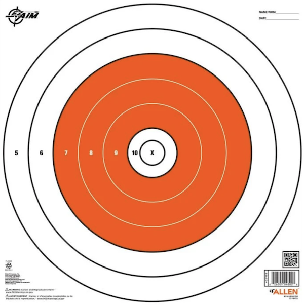 EZ-Aim Bullseye Paper Targets 12x12 (12-Pack)