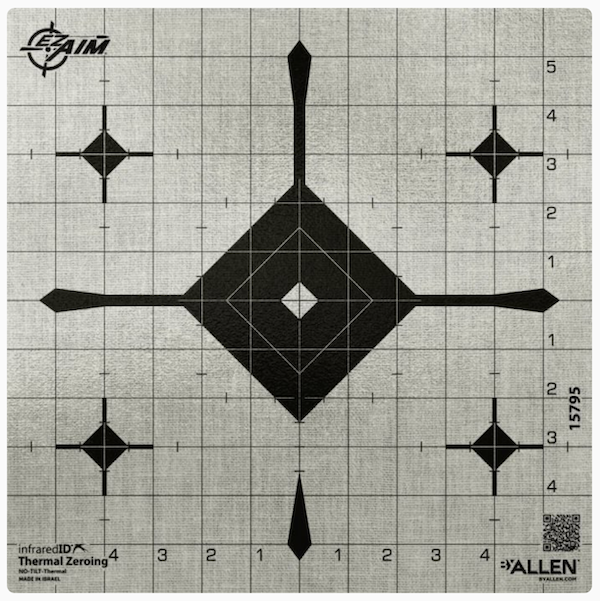 Allen EZ Aim Thermal ID Grid Bullseye Target 12" x 12" (Gray)