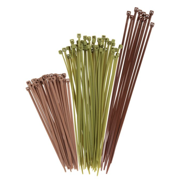 Allen Vanish 15823 Hunting Blind Cable Ties (Tan/Green/Brown) Nylon 100-Pack