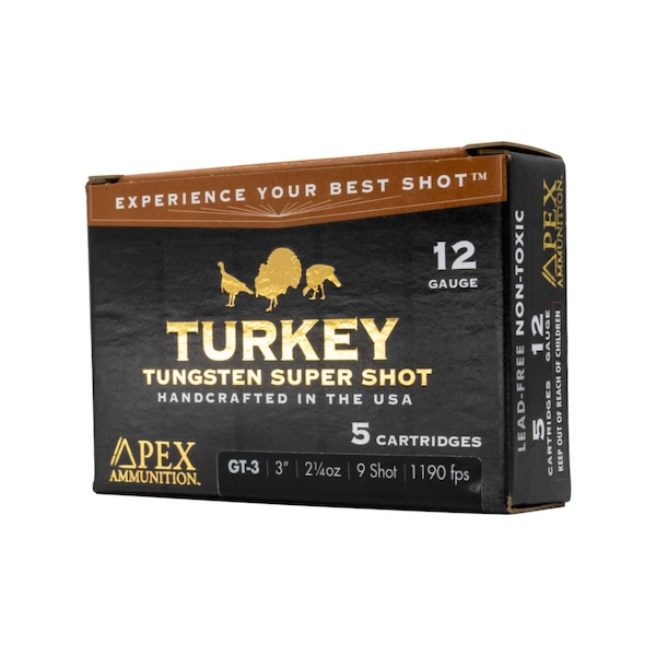 Apex GT3-9 Turkey TSS Shotgun Ammo 12ga 3in 2-1/4oz #9 5rd 1175FPS - Apex Tactical Specialties - 12 GAUGE for sale at TheGunDock