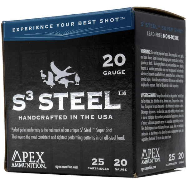 Apex Waterfowl S3 Steel 20 Gauge 3 in. 1 oz #2 Shotgun Ammo (25 Rounds)
