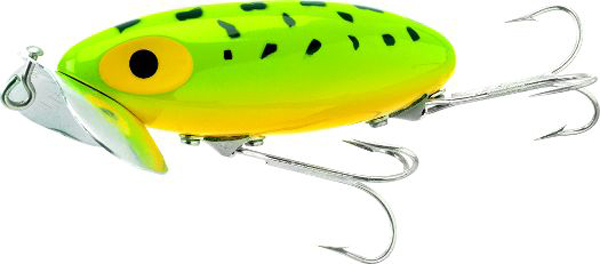 Arbogast Jitrbug 2.5" 3/8-Frog/Yellow Belly Fishing Lure - Arbogast