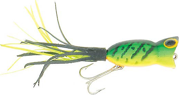 Arbogast Hula Popper 2" 3/8 Fire Tiger Fishing Lure - Arbogast