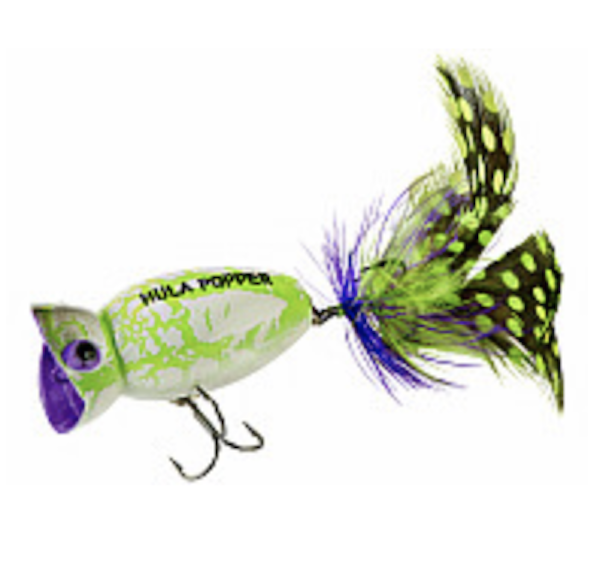 Arbogast Hula Popper 2.0 2" White Zombie Fishing Lure