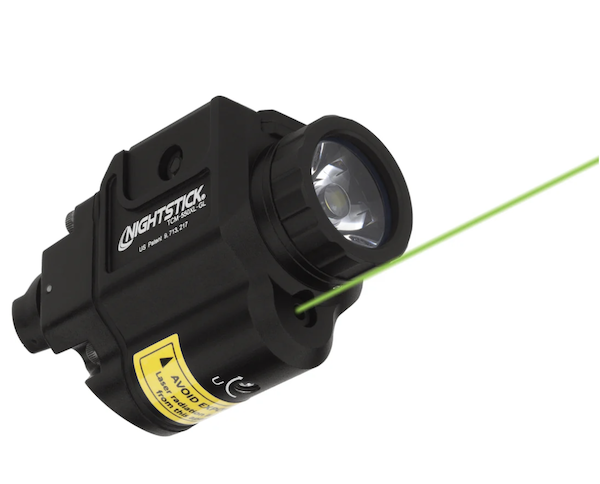 Nightstick Compact Tactical Mounted Light with Green Laser (Non-Rechargeable)