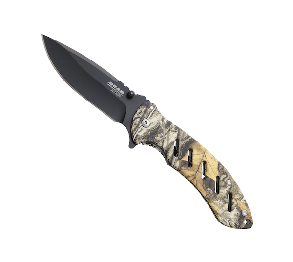 BEAR & SON 61514 BRSK 1.0 5" Black Blade Roller Edge Frame Lock Knife