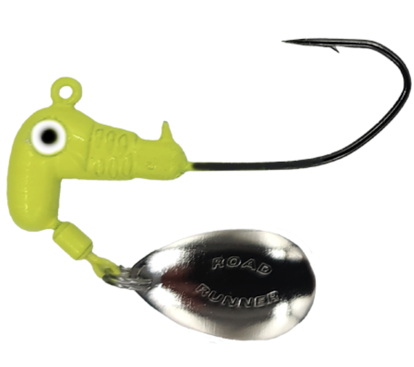 ROAD RUNNER SICKLE HOOK HEADS 6PK 2/0 HK CHARTRUESE 1/8    