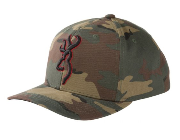BRN CAP WOODLAND CAMO RED LOGO                              - Browning