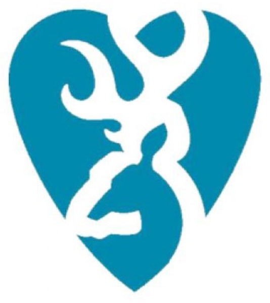 Browning Heartbreaker Decal 5" Teal