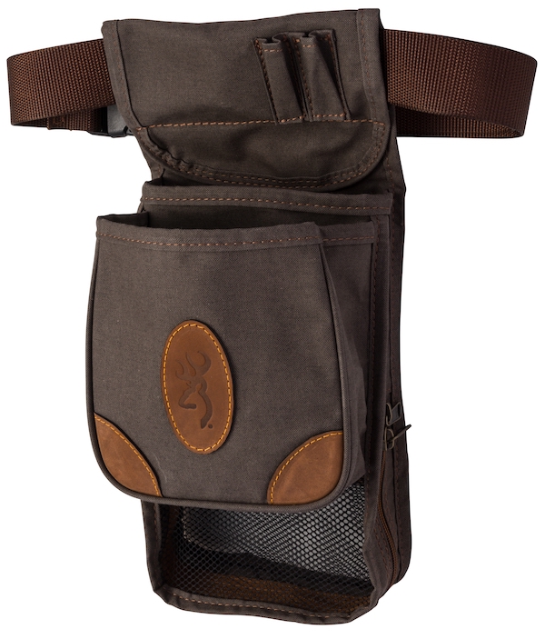 Browning Lona Deluxe Shell Pouch (Flint Canvas/Leather Belt Mount Adjustable)
