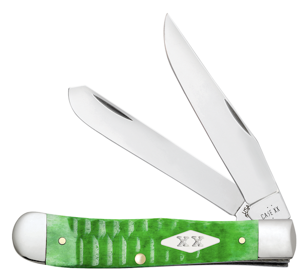 Case Trapper Bright Green Bone Pocket Knife