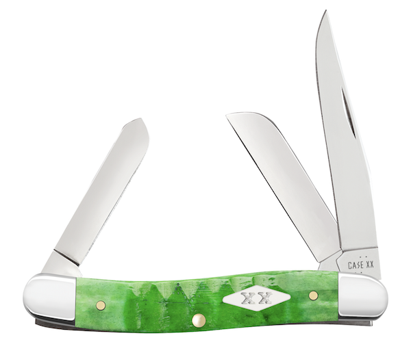Case Medium Stockman Pocket Knife - Bright Green Bone (Gator Jig)