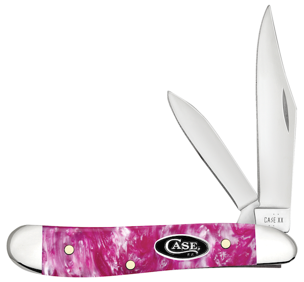 Case Peanut 2-Blade 2 7/8" Pink Crackle Pocket Knife