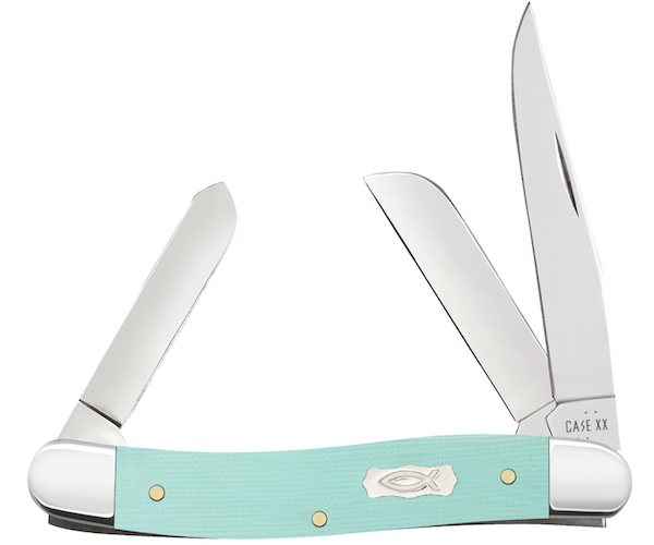 Case MED STKM 3BL 3 3/8" Seafoam Green G10 Knife
