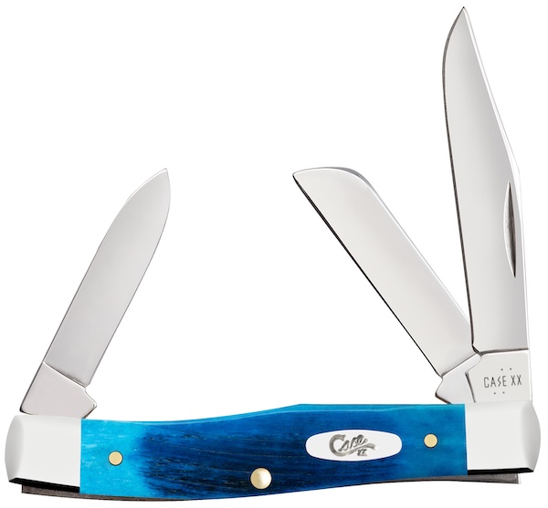 Case Medium Stockman 3-Blade 3 5/8 in Caribbean Blue Pocket Knife