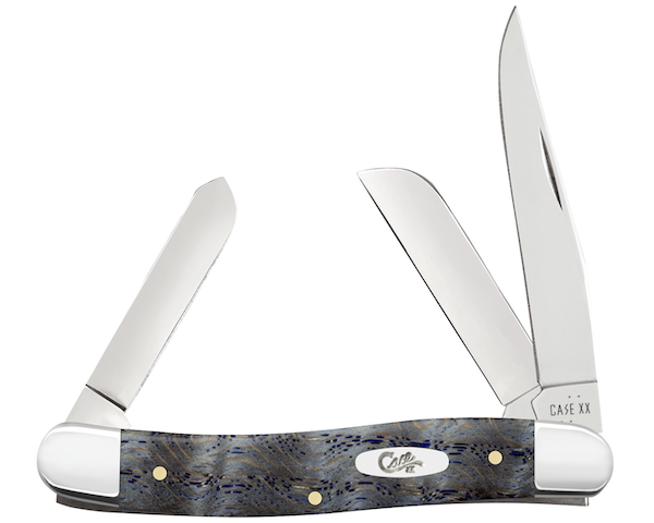 Case Stakman 3-Blade Pocket Knife (3 1/4" Blu Curly Oak)