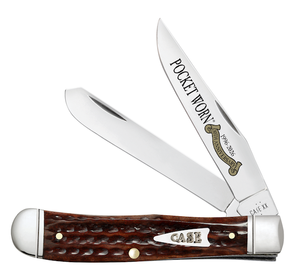 Case Trapper Pocket Worn Folding Knife (Mahogany Bone)