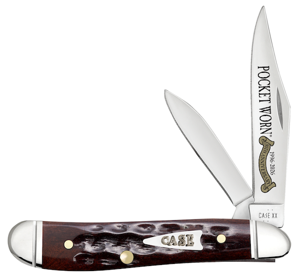 Case Peanut 2-Blade Folding Pocket Knife with Mahogany Bone Handle