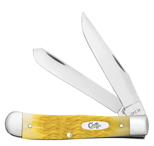 Case TRAPR 2-Blade 4 1/8" Platts Yellow Bone Folding Knife