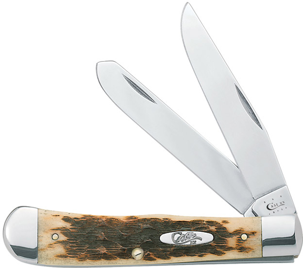 Case Cutlery Trapper 2BLD 4 1/8" Amber Bone Knife