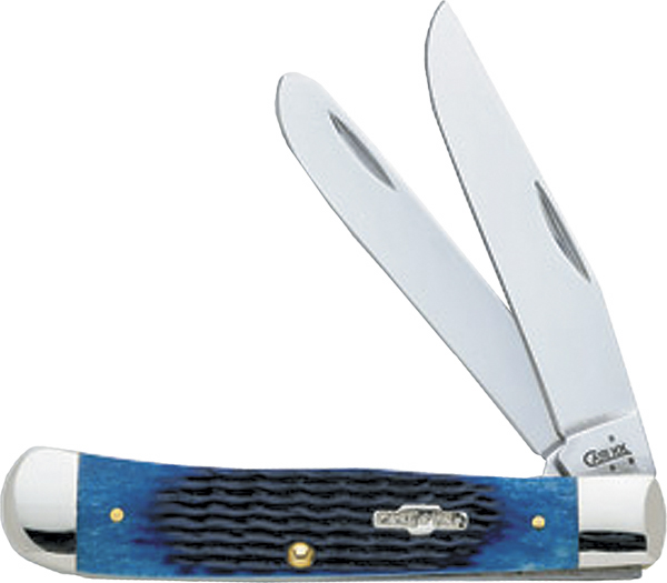 Case Cutlery Trapper 2BLD 4.125" Blue Bone Knife 02800 - Case Cutlery