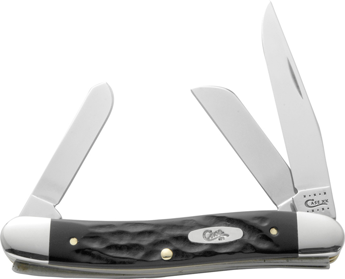 WR Case & Sons Stockman 18222 Medium Folding Knife (3-Blade) - Rough Black