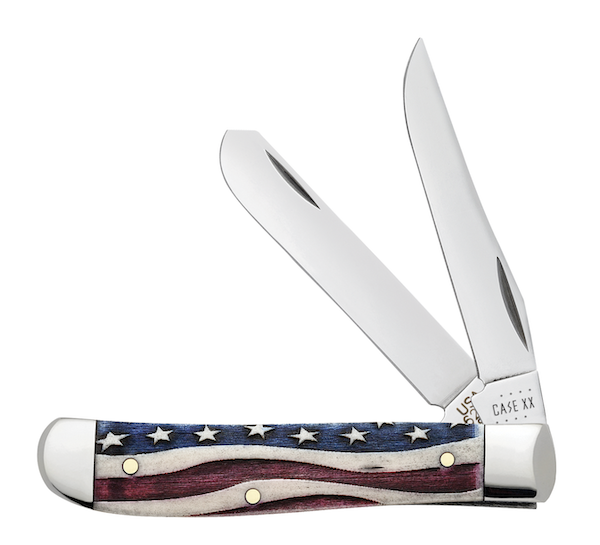 CASE M TRAPR 31/2" 2BL STAR SPANGLE Knife