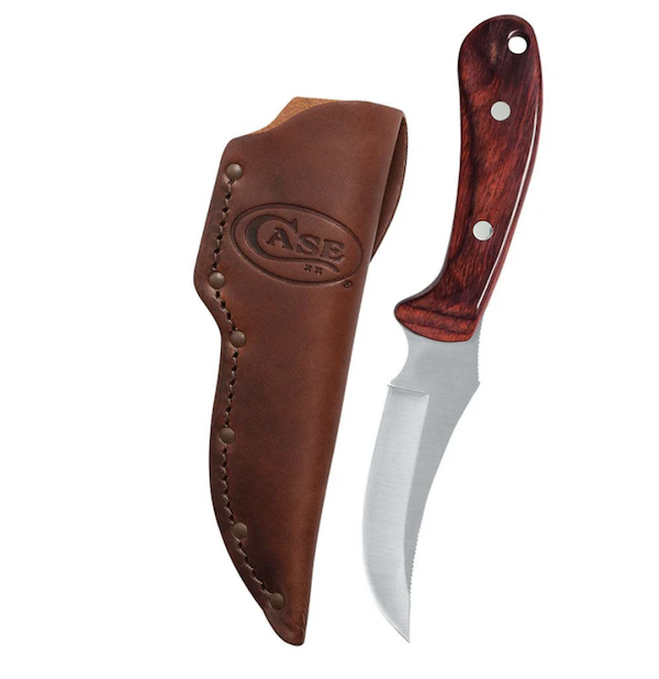 Case Cutlery Ridgeback Hunter Rosewood Knife with Leather Sheath